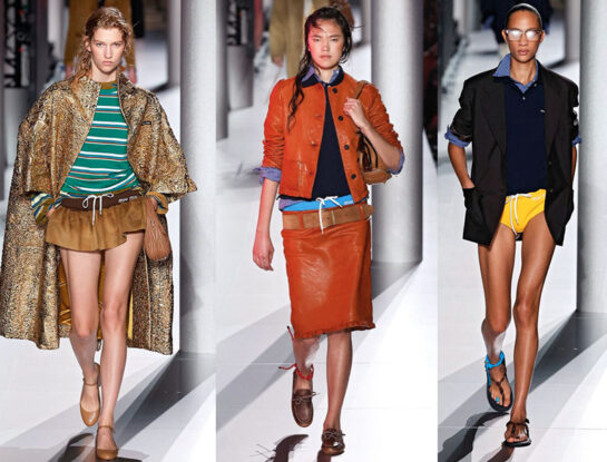 Las minifaldas, el tiro bajo y los micro shorts marcaron la tendencia más cool de la pasarela de Miu Miu