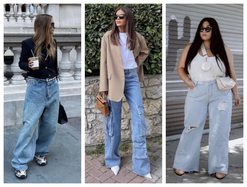 Destacada puddle jeans