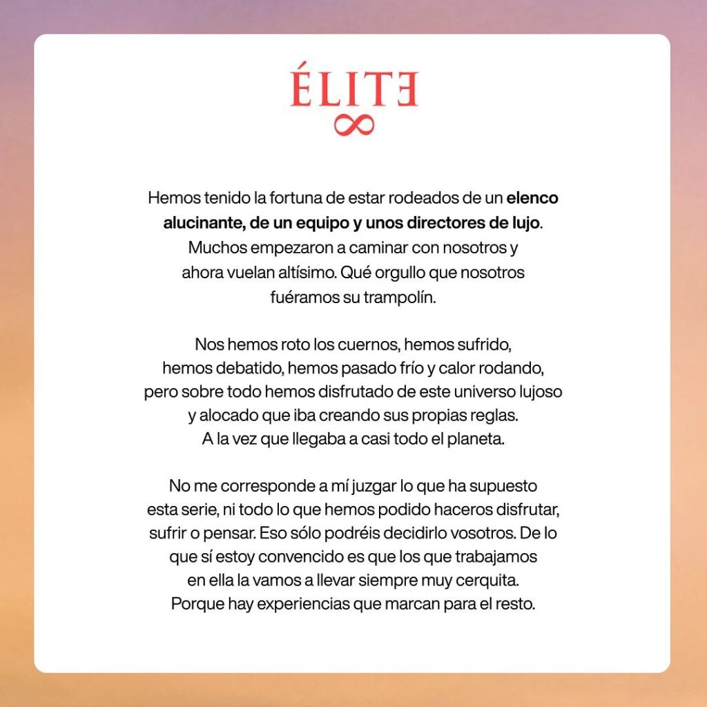 Élite se despide de Netflix en su siguiente temporada