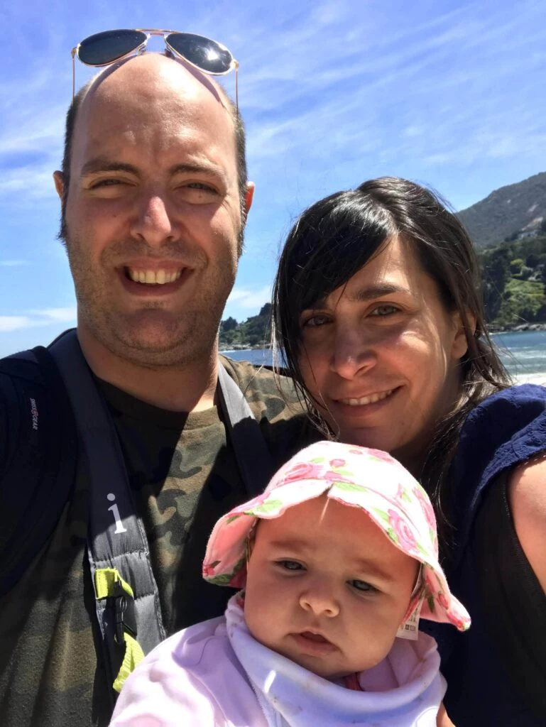 Ernesto Raffo, Betina y Guille en un viaje