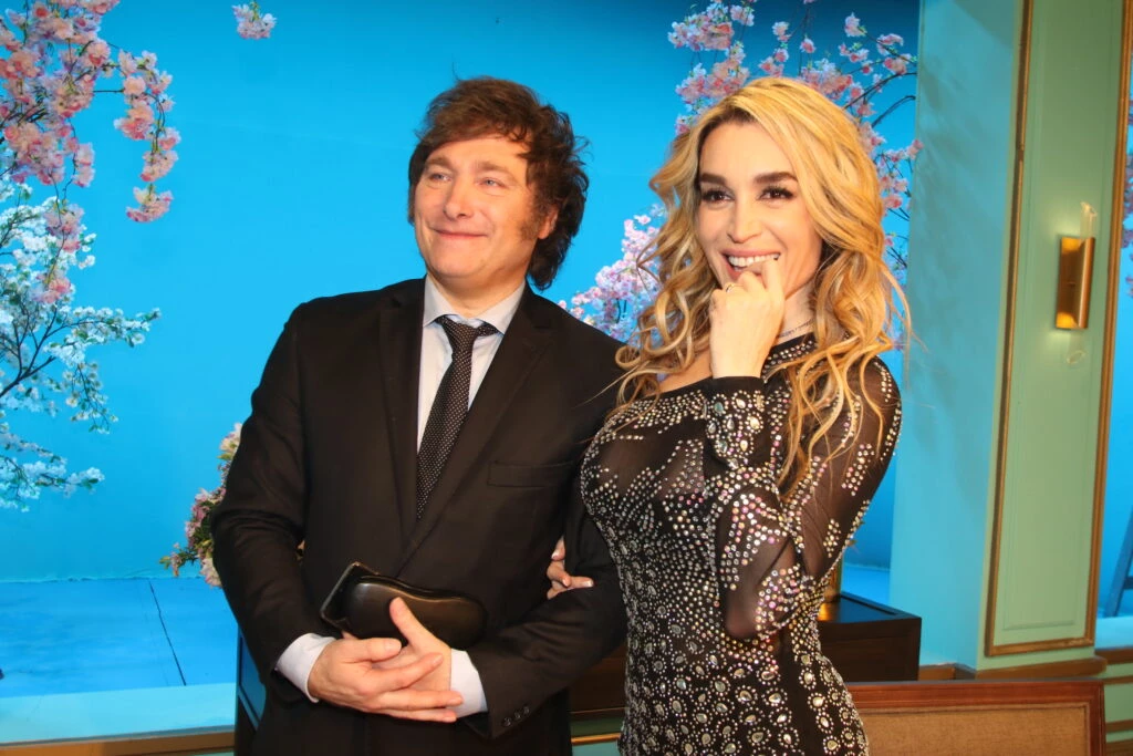 Javier Milei y Fátima Florez en la grabación del programa de Mirtha