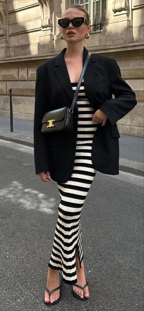 Los blazers son ideales para usar durante la transición de temporada. Foto: Pinterest.