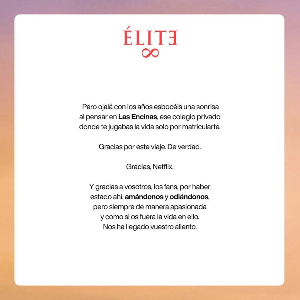 Los creadores de Élite dan por terminada la exitosa serie