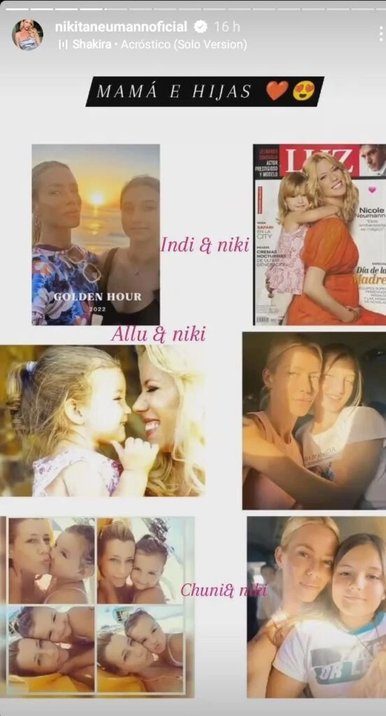 Nicole Neumann compartió fotos con sus tres hijas