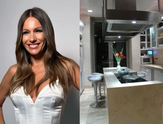 Así es la casa que Pampita tiene en alquiler  en el barrio de Belgrano: tiene tres pisos y un diseño moderno de piedra y mármol