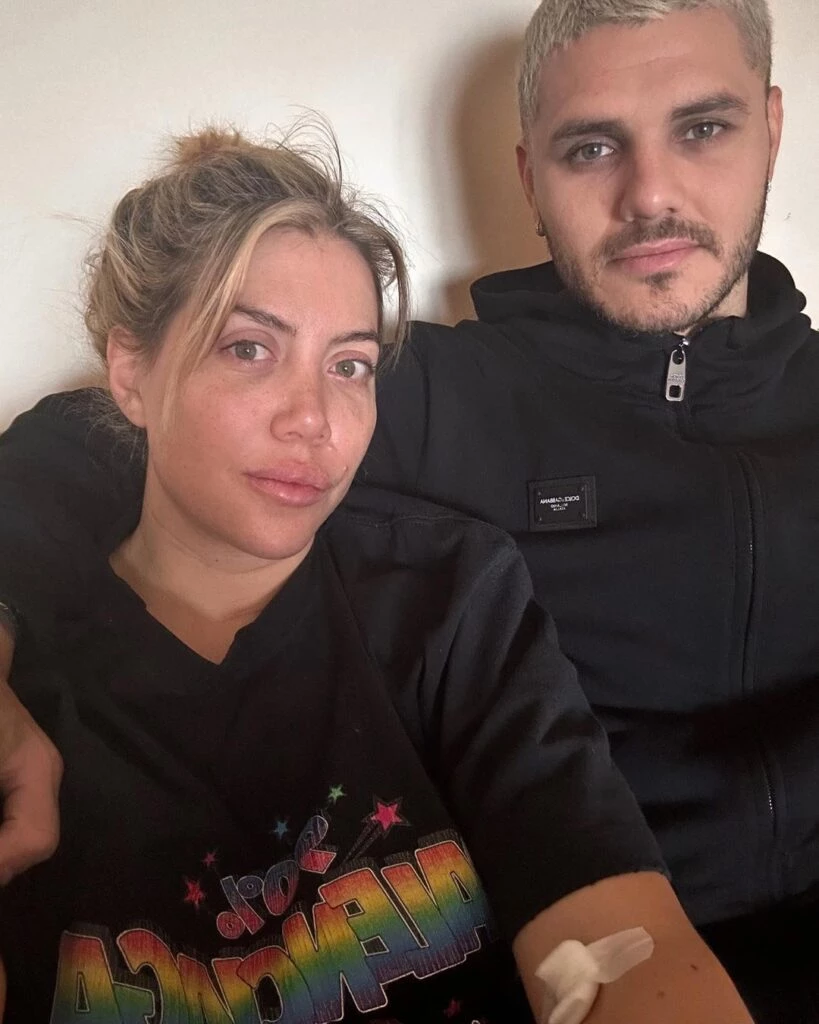Wanda Nara sorprendió publicando una cruda foto de su internación, en el día de su aniversario con Icardi