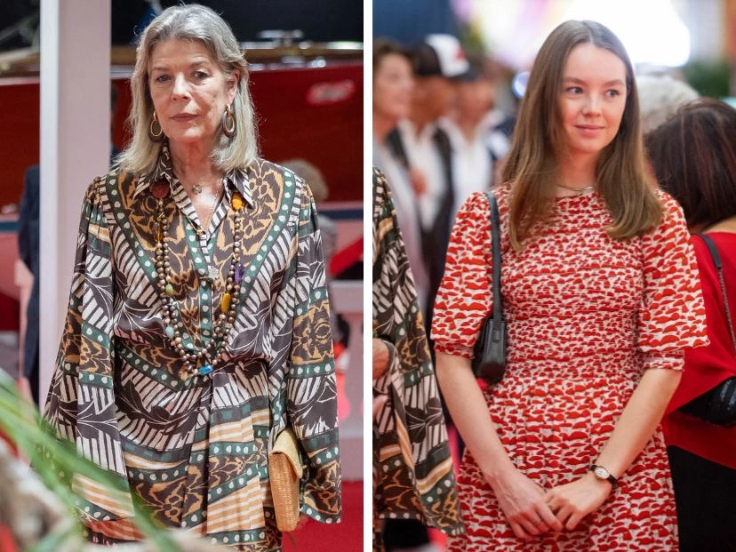 carolina de monaco y princesa alexandra looks estampados