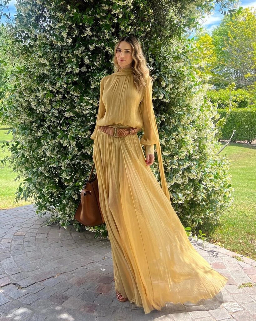 María Vázquez y su maxi vestido. Fotos: IG María Vázquez.