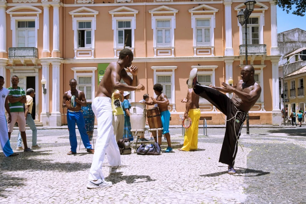 Capoeira en el cuadrado del Terreno de Jesús en el Pelourinho.
