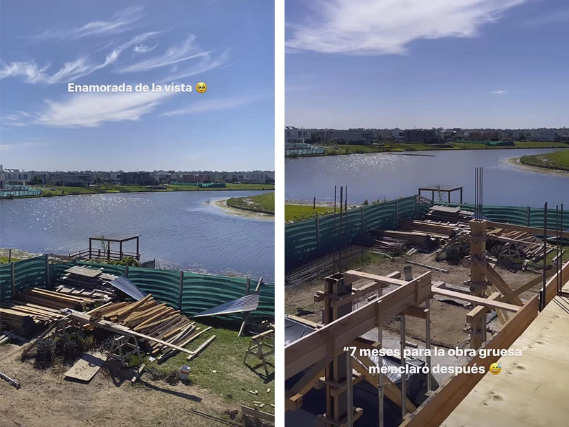 Cande Ruggeri mostró cómo avanza la construcción de su casa en un barrio cerrado