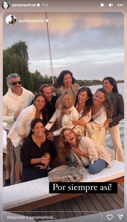 Pampita con sus amigos en el cumple de Benicio