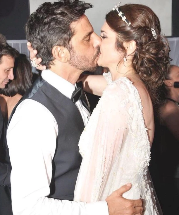 Fabián Mazzei y Araceli González el día de su casamiento