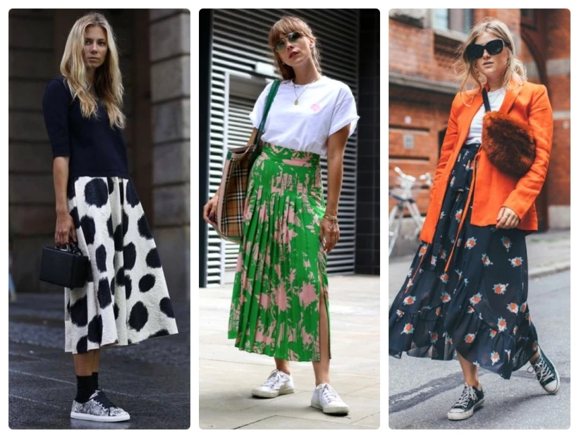 Destacada polleras y zapatillas