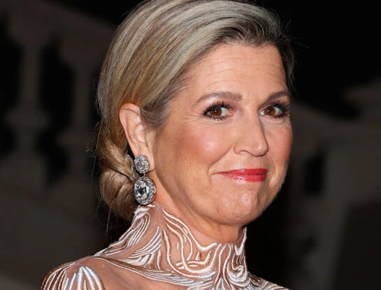 Máxima y su look de alto impacto con vestido con transparencias