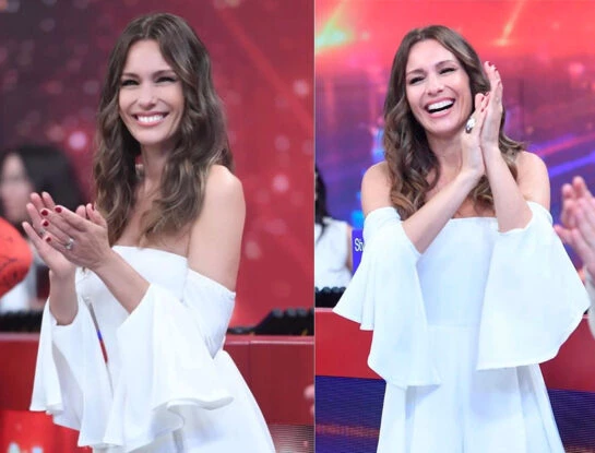 El look total white de Pampita en el Bailando: llevó la prenda tendencia de la temporada