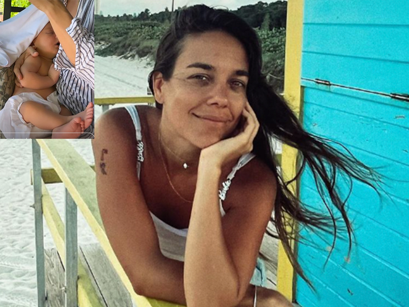 Sonia Zavaleta mostró la carita de su bebé, que es el nieto número 18 de las Trillizas de Oro