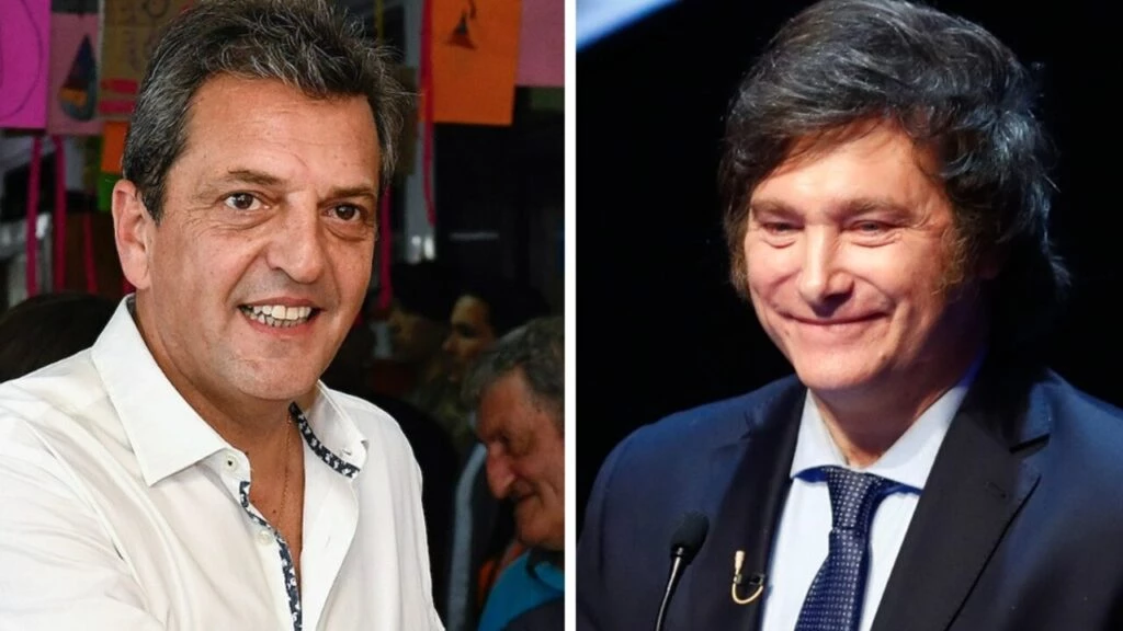 Sergio Massa y Javier Milei debatirán hoy antes del balotaje.