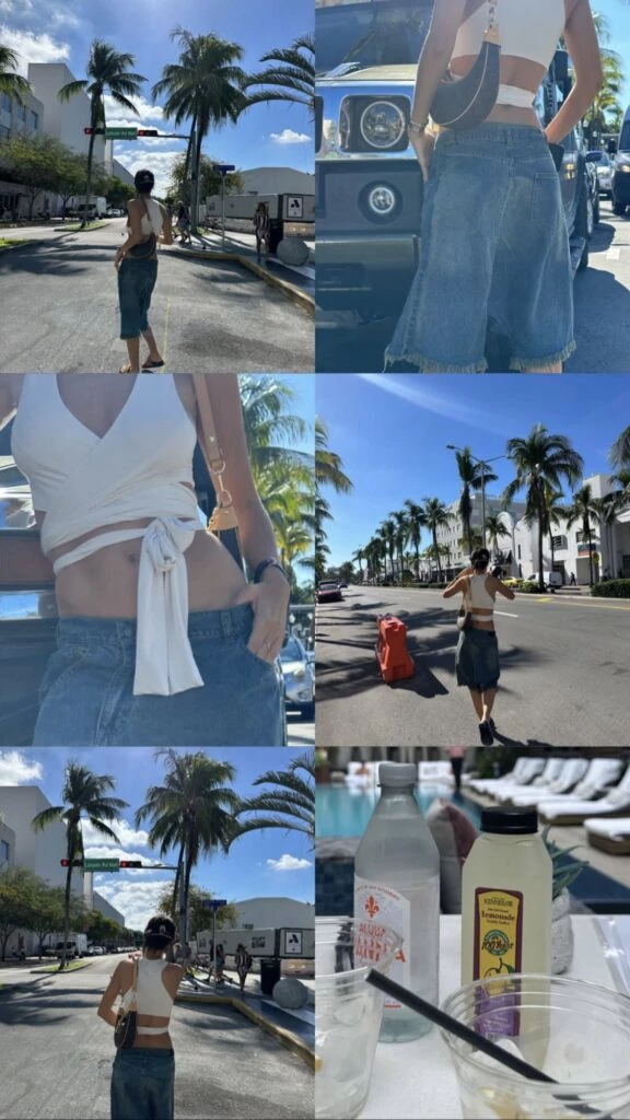 Zaira Nara apostó por las bermudas en Miami. Foto: Instagram. 