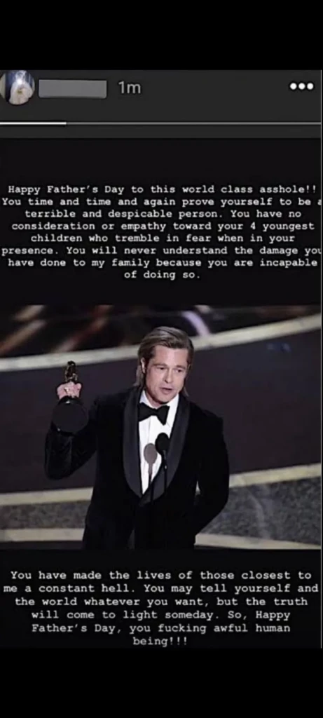 El contundente mensaje de Pax, el hijo de Brad Pitt. Fotos: IG.