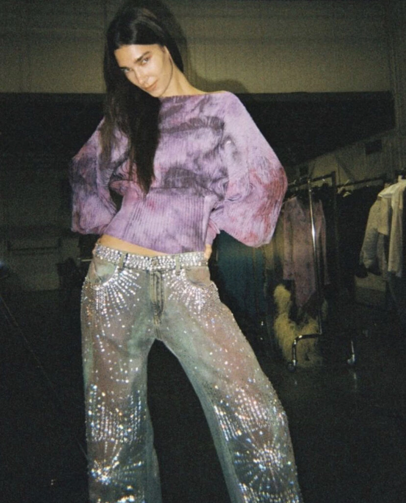 Así se usan los jeans con brillos 1