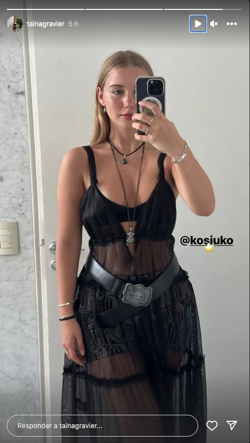 Taína Gravier en los Martín Fierro de la Moda. Foto IG.