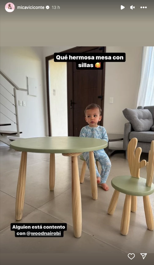 Mica Viciconte y Luca Cubero en su casa nueva.