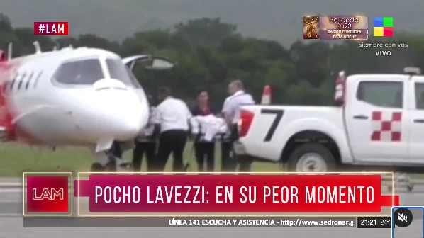 El avión sanitario que trasladó al Pocho Lavezzi