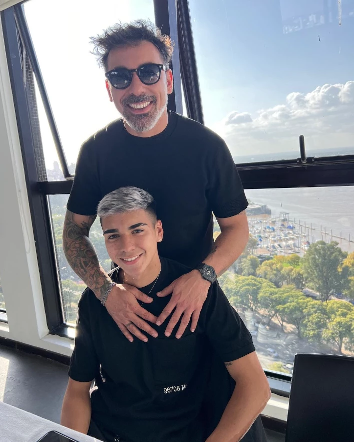 Pocho Lavezzi con su hijo Tomás