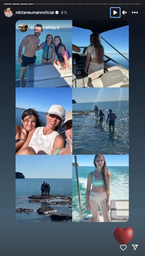 Nicole Neumann compartió fotos de sus vacaciones en Neuquén, junto a sus hijas Allegra y Sienna Cubero.