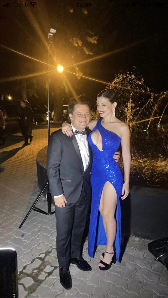 Dario Lopilato y su novia en el casamiento de Celeste Muriega y Christian Sancho. Foto: RS Fotos. 