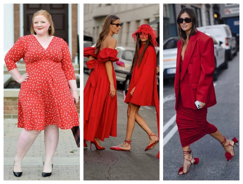 Destacada vestido rojo