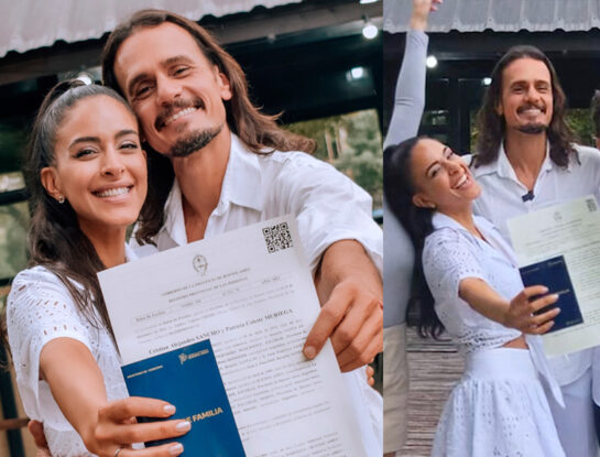 El look de novia romántica de Celeste Muriega en su casamiento por civil con Christian Sancho