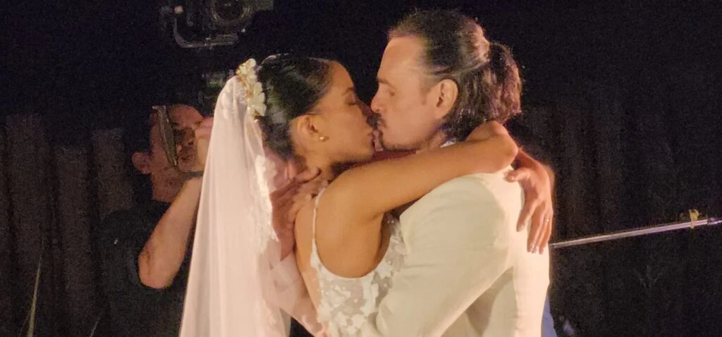 Casamiento de Celeste Muriega y Christian Sancho: el primer look de la novia.