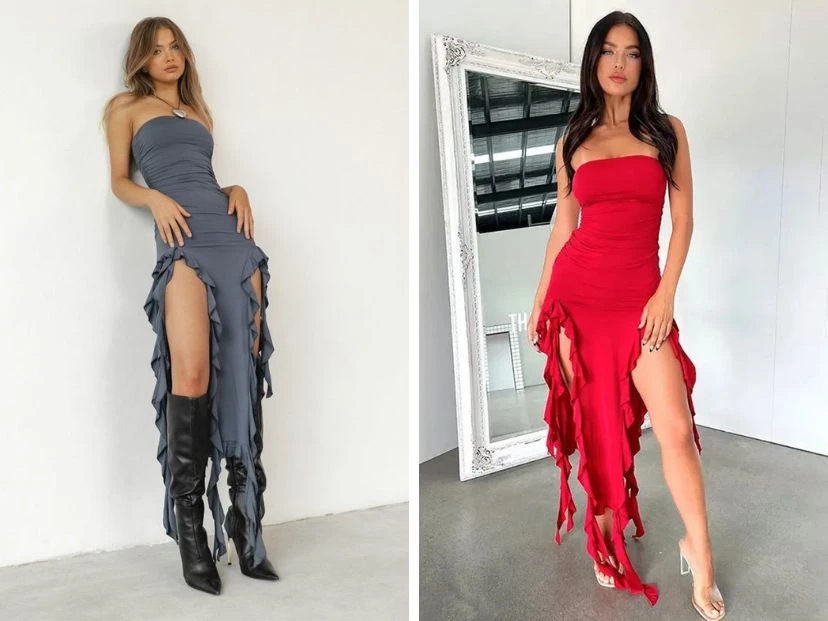 Los vestidos ruffle regresan este verano 2024 y los verás en el street style
