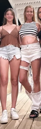 Los looks de Nicole Neumann y de Allegra Cubero.