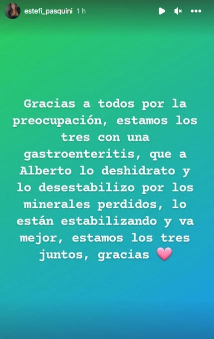 Mensaje de Estefanía Pasquini