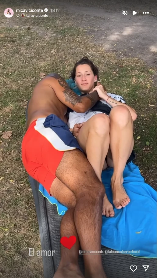 Mica Viciconte y Fabián Cubero captados in fraganti en una sesión de mimos