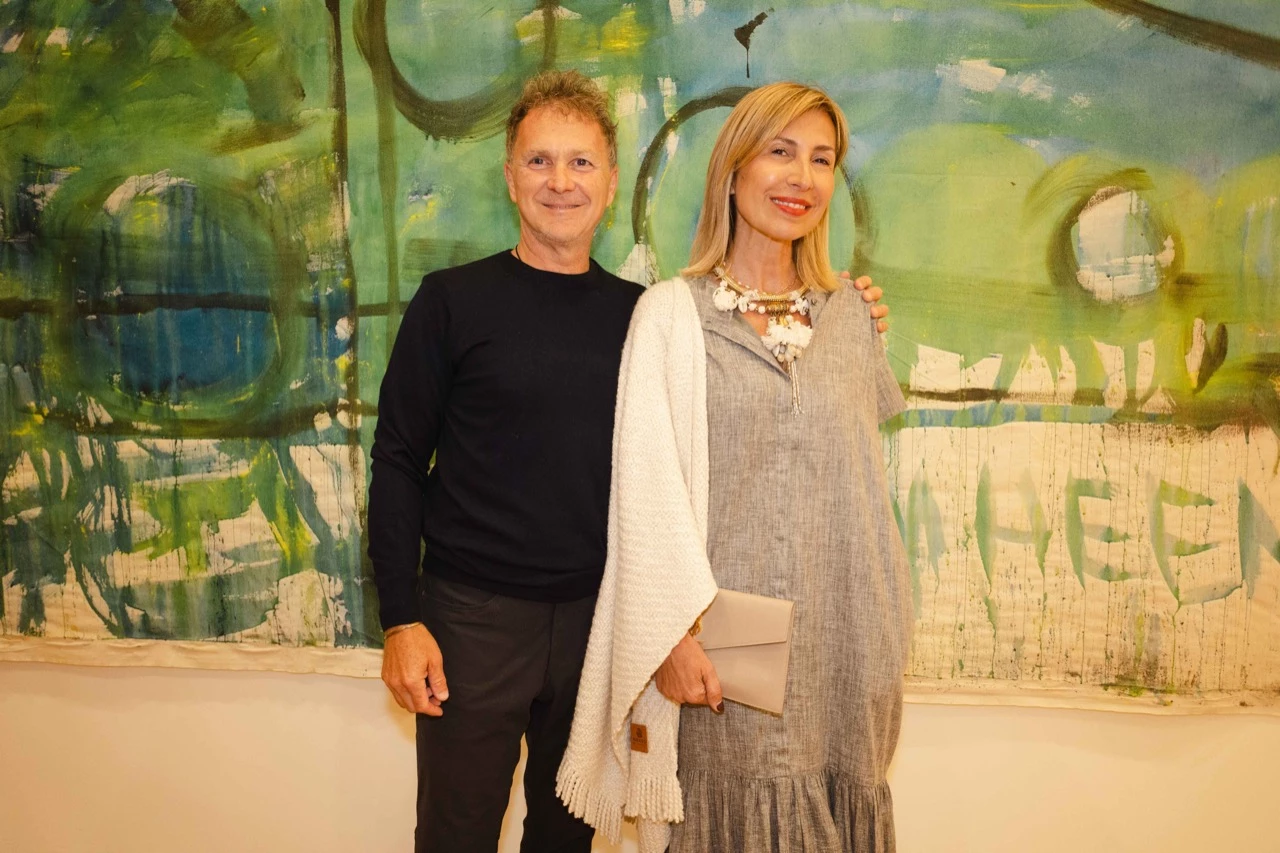 Diego Banfi y Flavia Fernández en la inauguración de la Fundación Cervieri Monsuárez