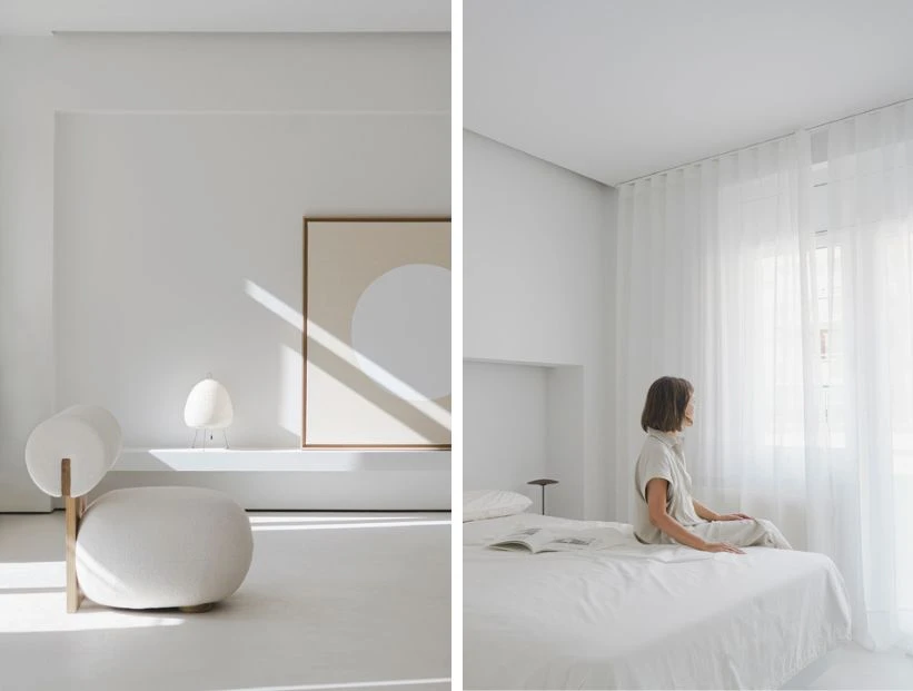 Así se diseñó un departamento monocromático y muy minimalista