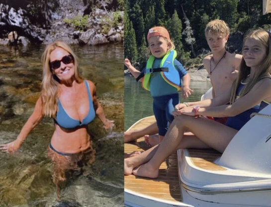 Las fotos de las vacaciones de la trilliza María Eugenia en Villa La Angostura con sus nietos Cala, César y León