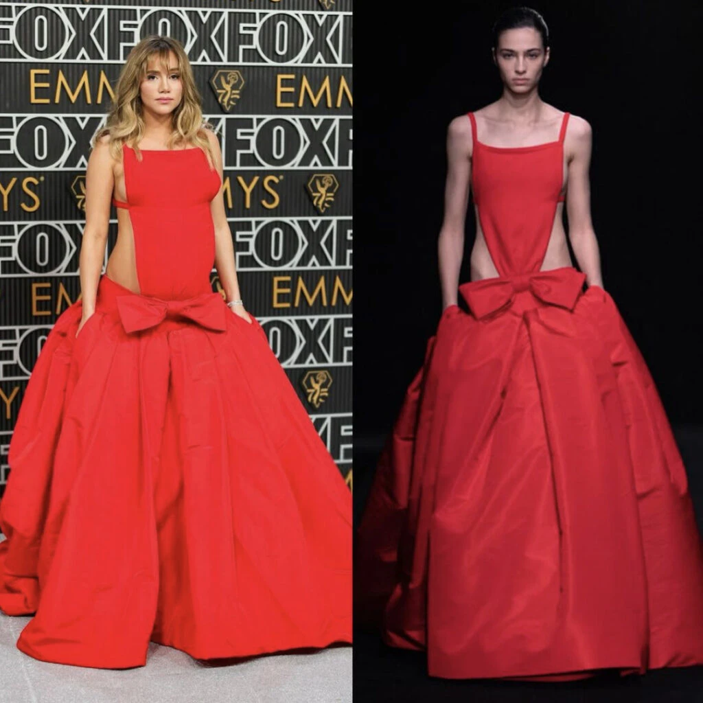 Suki Waterhouse en los Premios Emmy. Foto: Instagram.