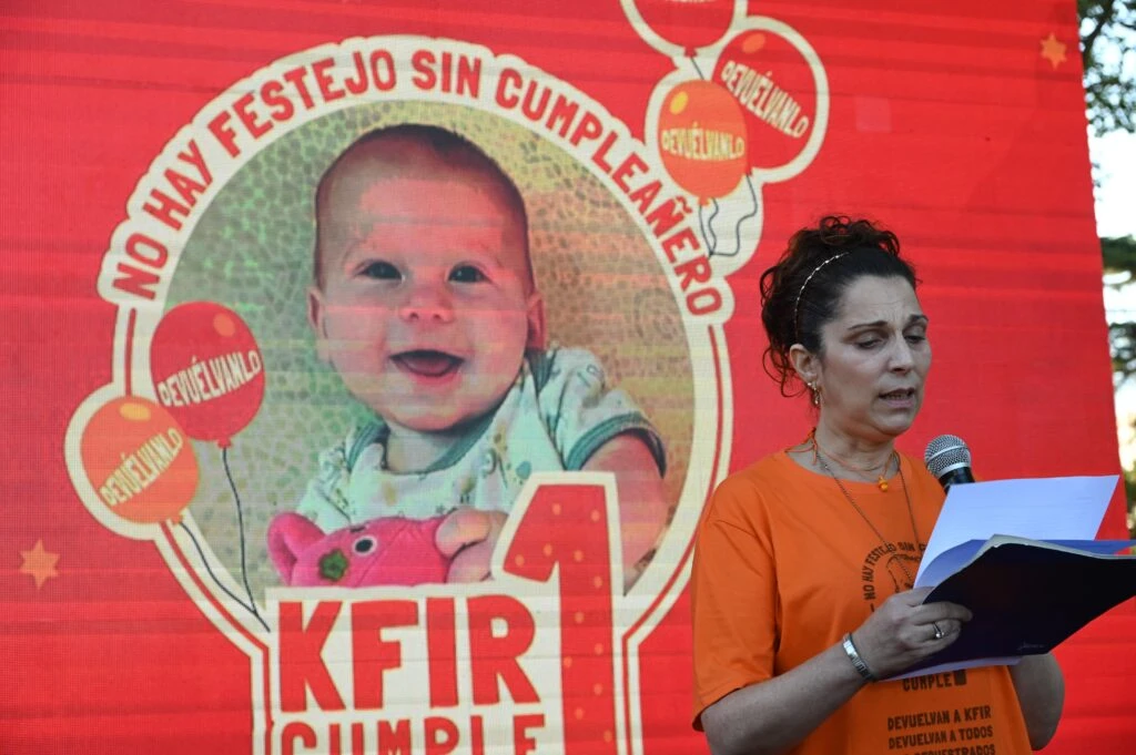 Kfir Bibas, el bebé argentino secuestrado por Hamas cumple un año y piden por su liberación. Foto: RS Fotos. 