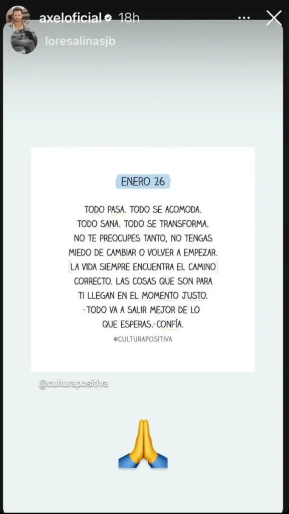 Qué dijo Axel tras los rumores de infidelidad