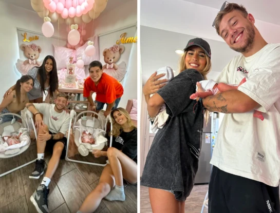 Las fotos del alta de Laia y Aimé: las gemelas de Daniela Celis y Thiago Medina ya están en su hogar