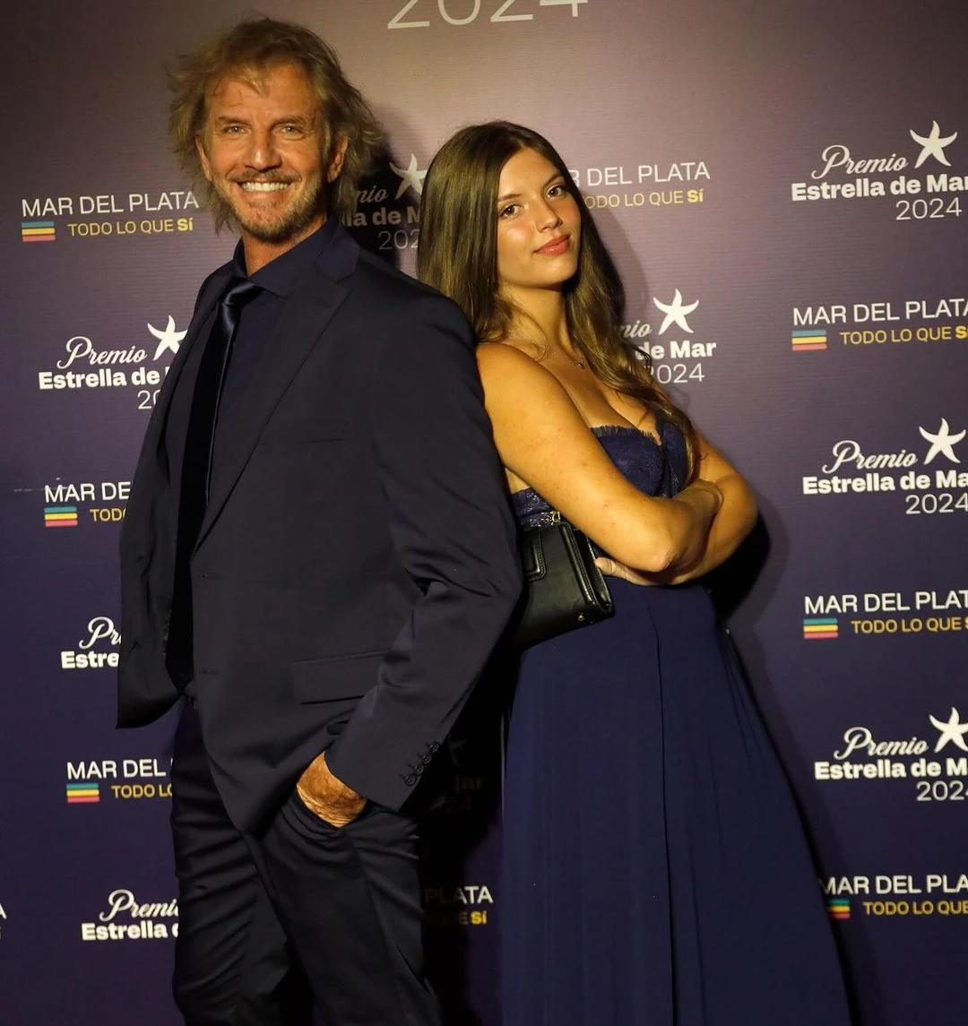 Facundo Arana y su hija India en la gala de los premios Estrella de mar
