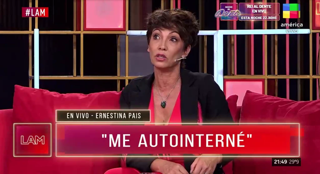 Ernestina Pais reveló que pasó un mes internada por decisión propia. Foto captura de pantalla.
