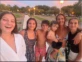 Indiana, Allegra y Sienna Cubero con su papá, Mica Viciconte y Sole Cubero en sus vacaciones en las termas de Villa Elisa