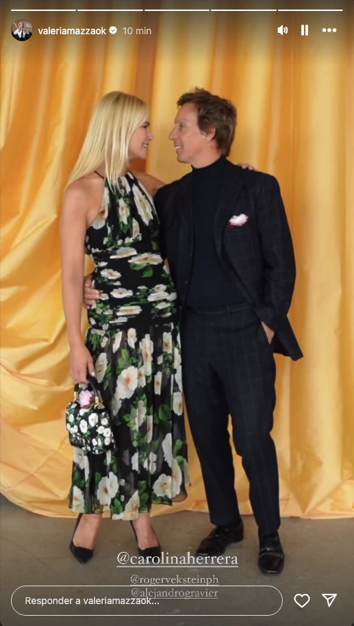 Valeria Mazza y Alejandro Gravier en el desfile de Carolina Herrera en la Semana de la Moda de NY. Foto IG.