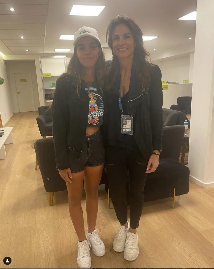 Jazmín Romero, la hija mayor de Eliana Guercio y Sergio Romero, conoció a Gaby Sabatini.