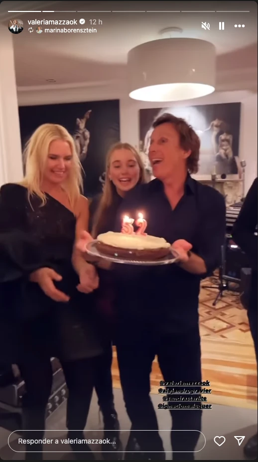 Valeria Mazza celebró sus 52 años con familia y amigos en Madrid. Foto IG.